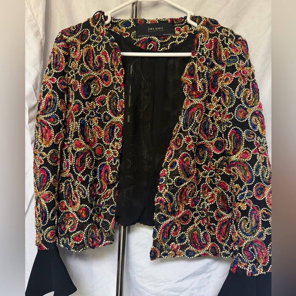 Zara Multicolor Beaded Blazer